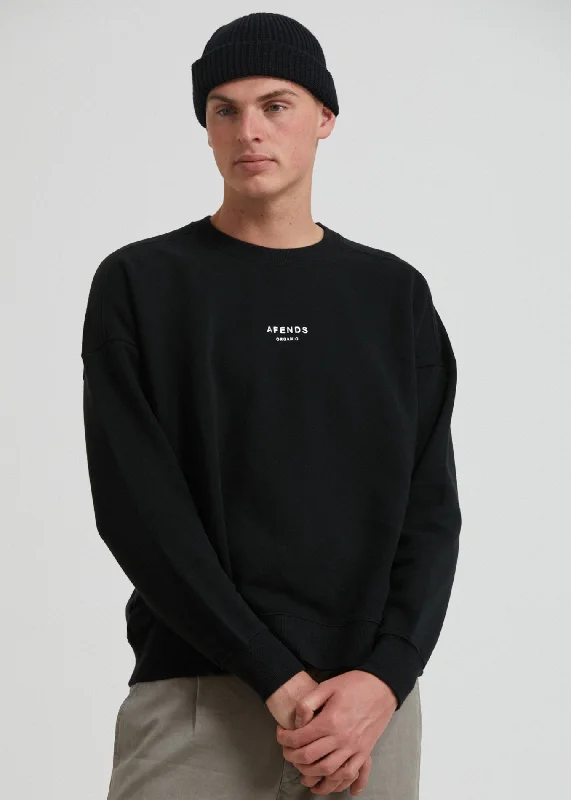 Elegant Design AFENDS Unisex Solitude - Unisex Crew Neck Jumper - Black