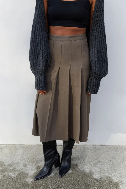 Practical Style PLEATED MIDI SKIRT