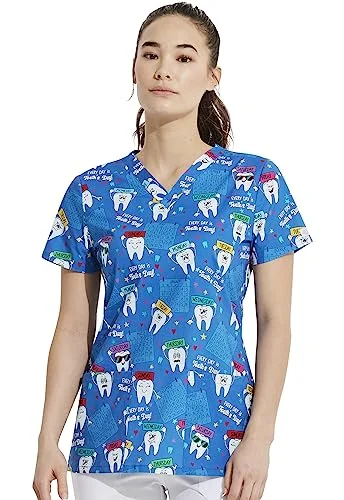 Dickies EDS Women Scrubs Top V-Neck DK704