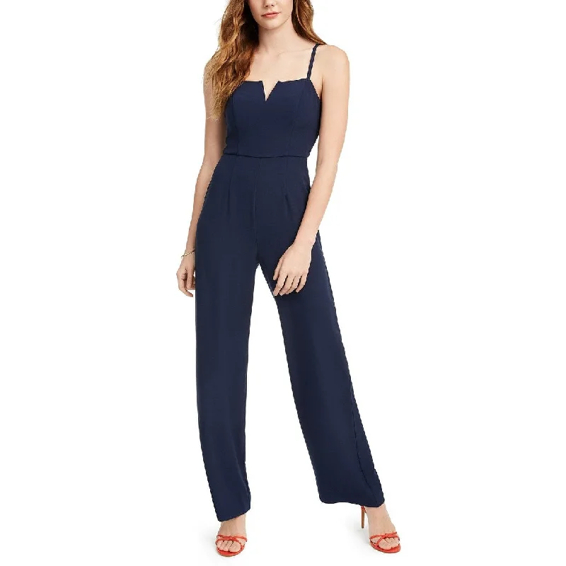 Cozy Footwear Trixxi Juniors' Bow-Back Jumpsuit Navy Size 5