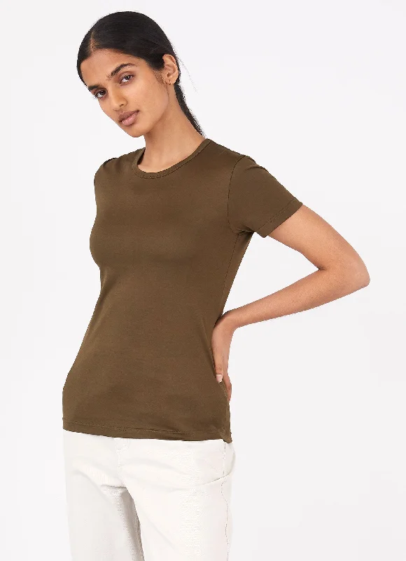 Relaxed Tops Women's Classic T-shirt in Dark Moss