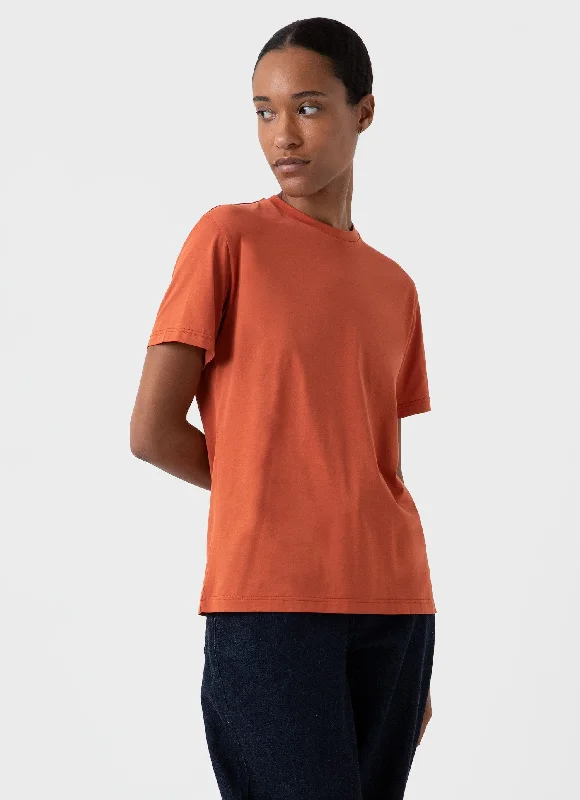 Light Dressing Women's Boy-Fit T-shirt in Burnt Sienna