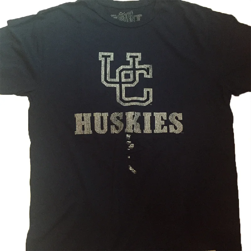 UConn Huskies Adult Retro Brand Distressed Navy Shirt