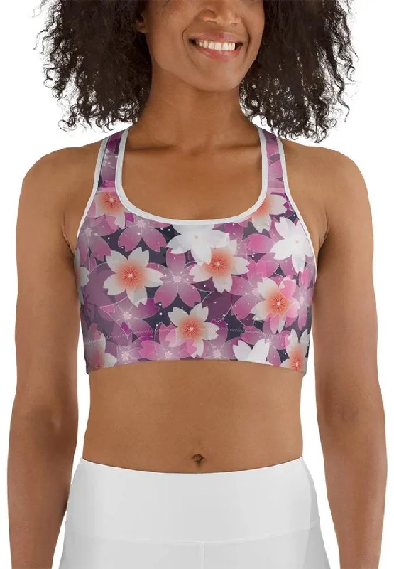 Abstract Flower Sports Bra