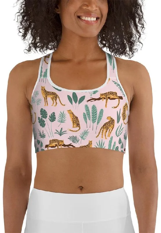 Nature and Leopards Sports Bra