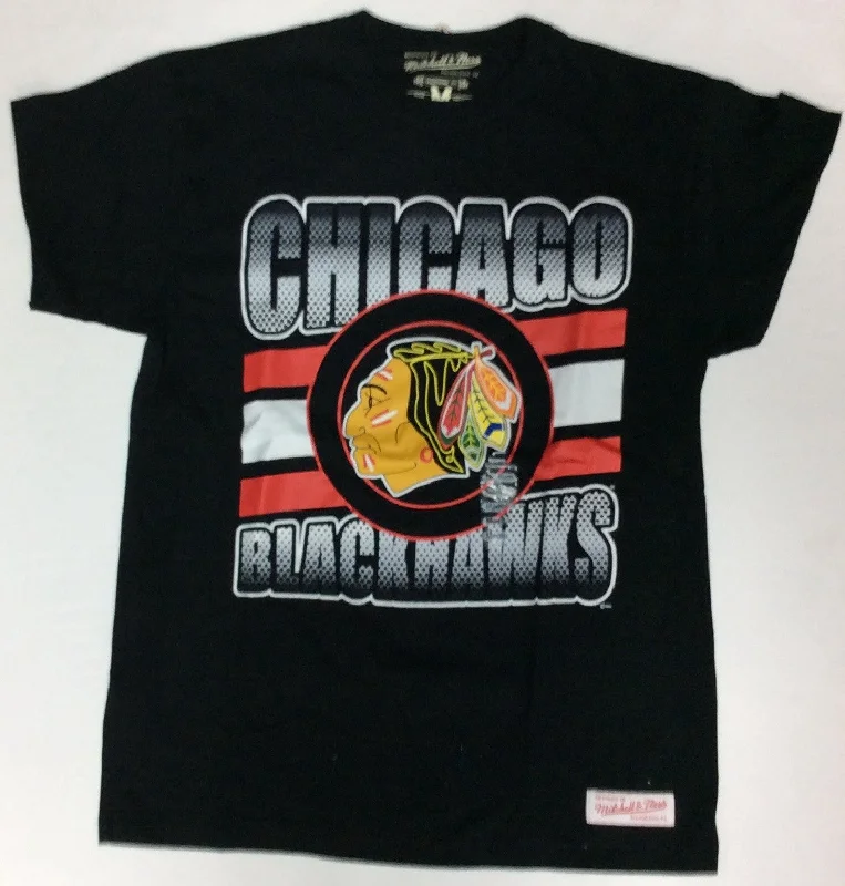 Chicago Blackhawks Mitchell & Ness Vintage Hockey Black Adult Shirt