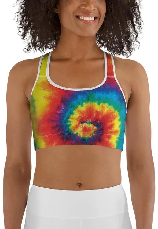 Colorful Supernova Tie Dye Sports Bra