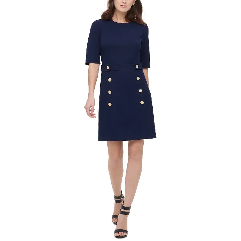 Soft Textures DKNY Women's Embellished Sheath Dress Navy Size 6