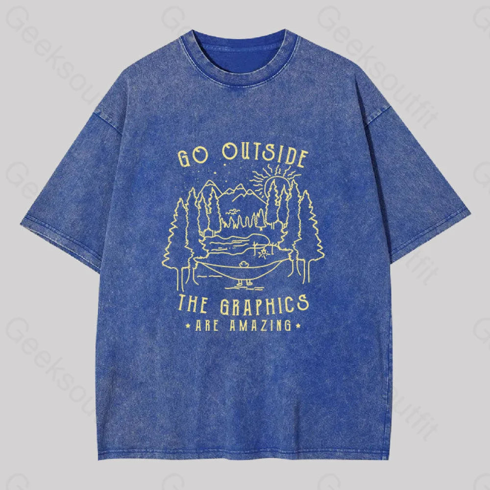 Go Outside The Graphics Washed T-shirt