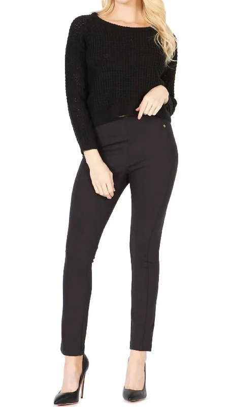 Plain Textured-Knit Cropped Sweater In Black