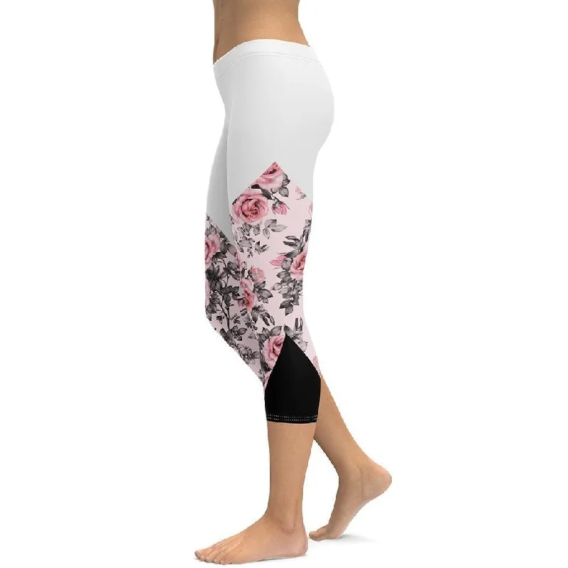 Rose Color Block Capris