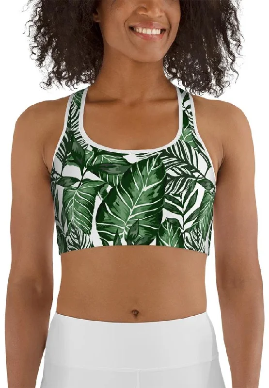 Tropical Green Sports Bra