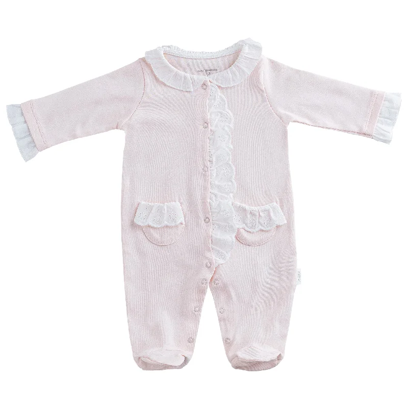 Pink Duck Pocket Ruffle Babygrow