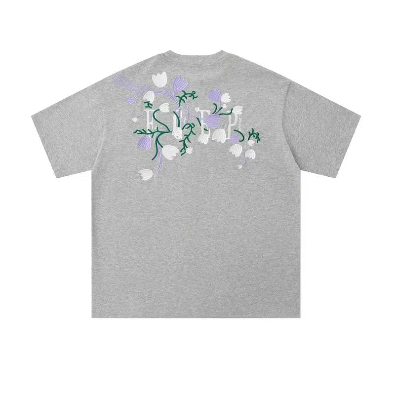 Floral Embroidered Short Sleeve T-shirt