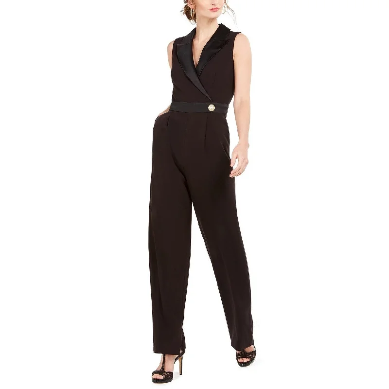 Casual Comfort Vince Camuto Women's Sleeveless Tuxedo Jumpsuit Black Size 12