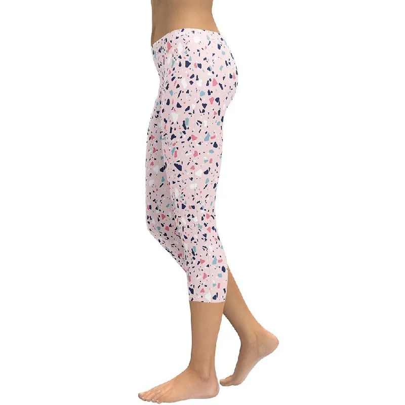 Pink Terrazzo Marble Capris