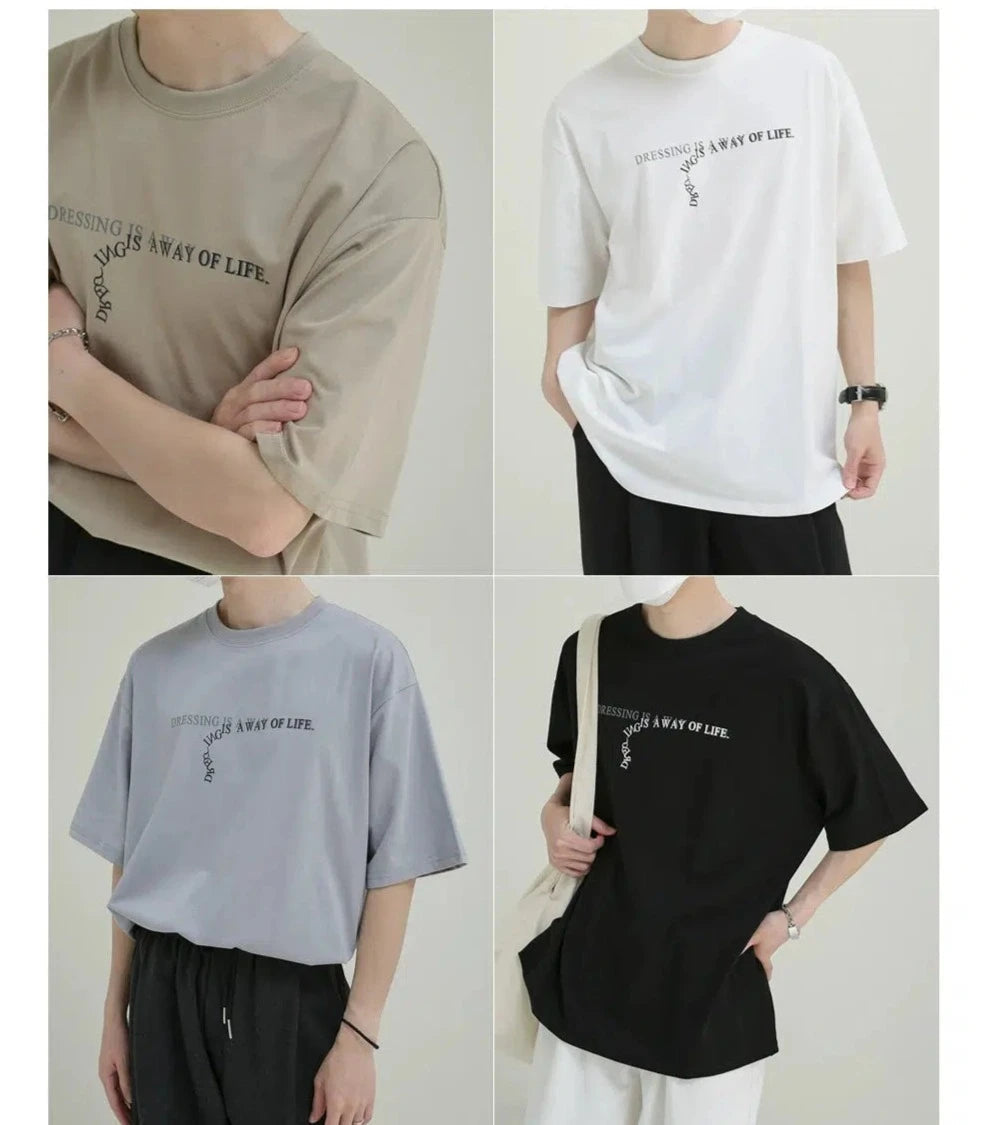 Loose Fit Text Print T-shirt