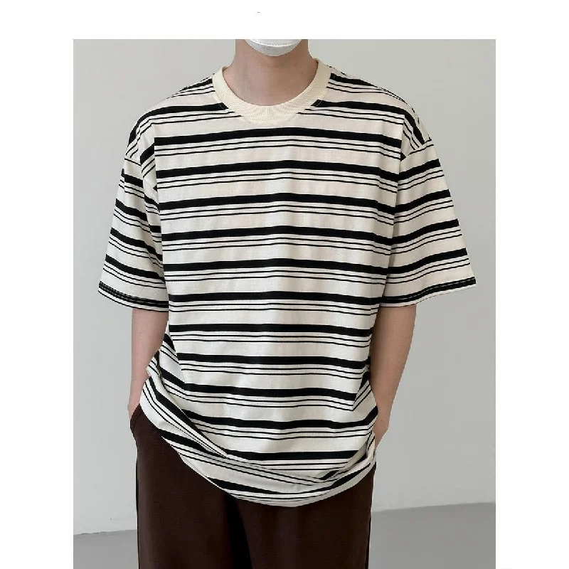 Cotton Striped Breathable T-shirt