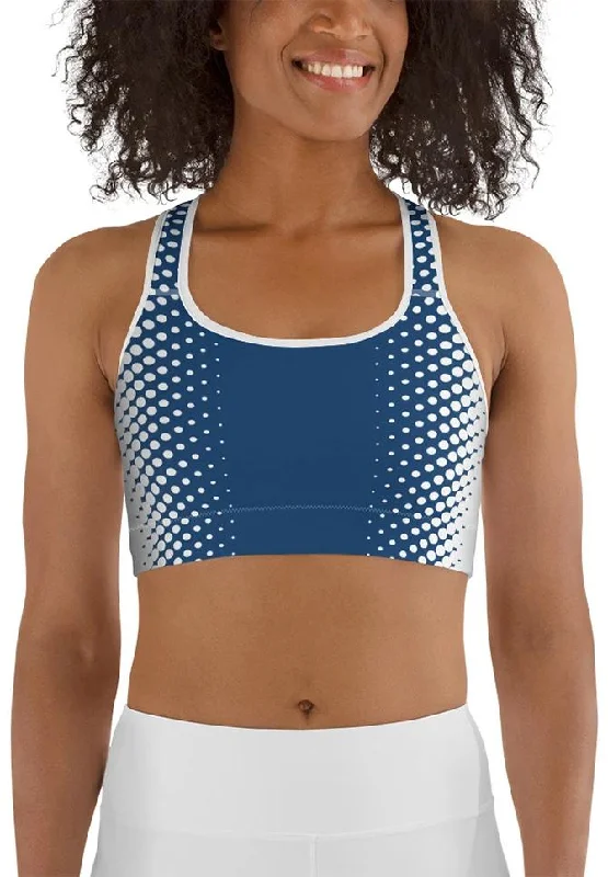 Blue Optical Illusion Sports Bra