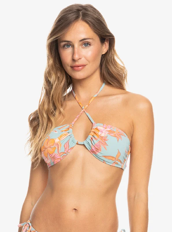 Printed Beach Classics Triangle Bikini Top - Blue Surf Kartoffel Tropical