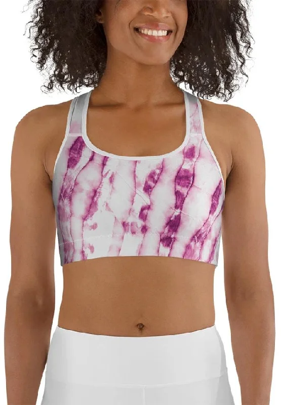 Tie Dye Pinkish Sports Bra