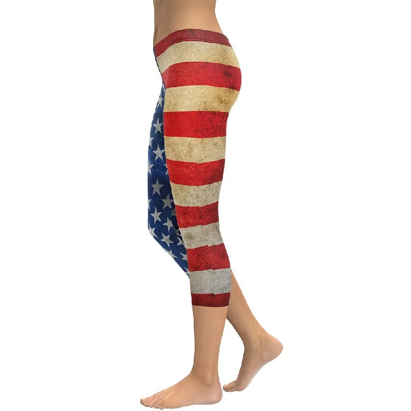 Vintage American Flag Capris