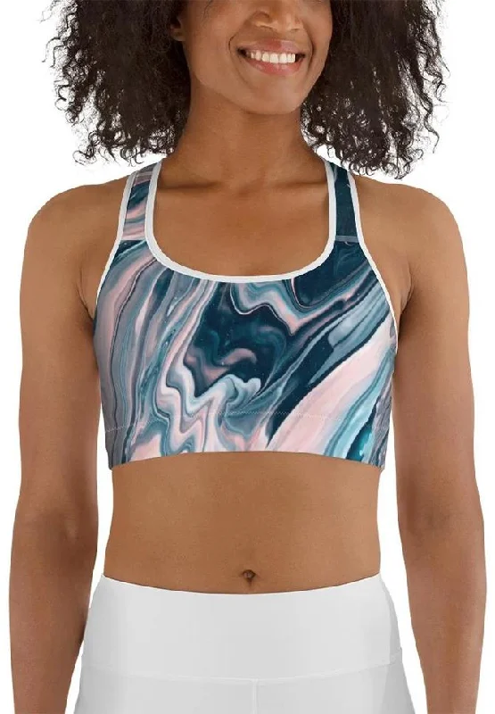 Dreamy Marble Sports Bra