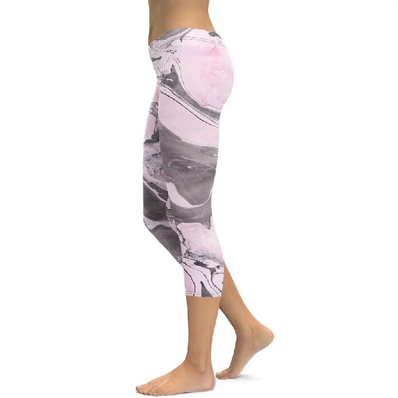 Pink Marble Capris