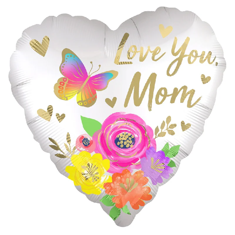 18 inch LOVE YOU MOM SATIN FLORAL