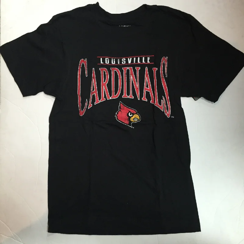 Louisville Cardinals Colosseum Black Distressed Adult Shirt