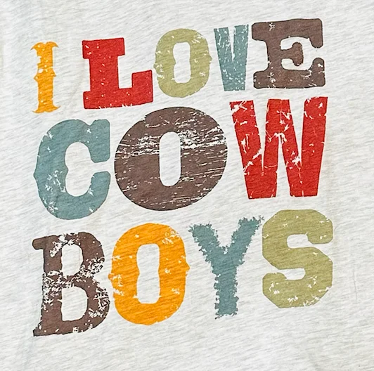 I Love Cowboys Graphic V-Neck T-Shirt