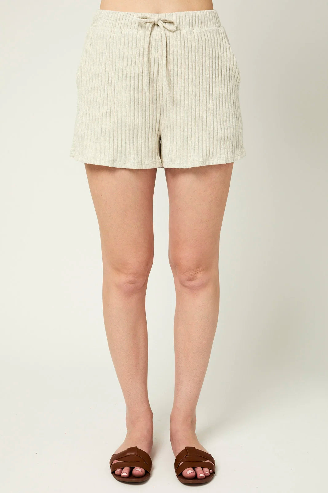 Drawstring two Side Pocket Knit Shorts