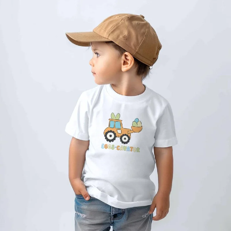 Egg-scavator Kids Graphic Tee | White