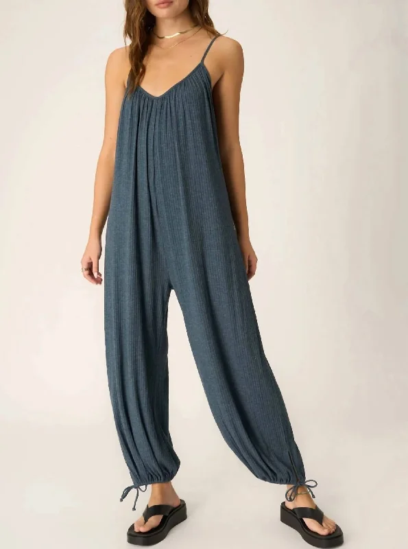 European Plan Let's Bounce Jumpsuit In Oceanic Teal