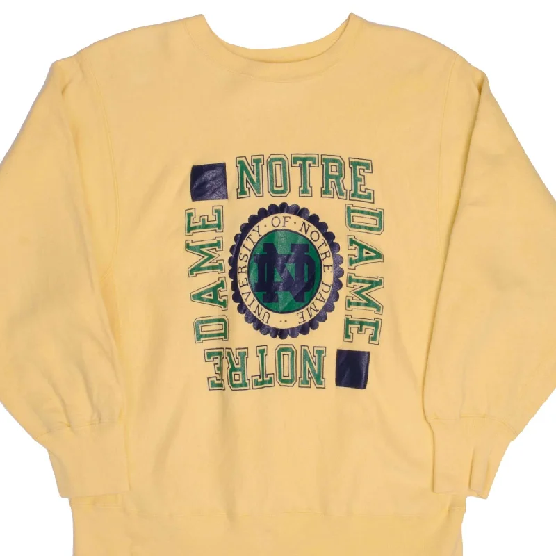 VINTAGE REVERSE WEAVE CHAMPION NOTRE DAME UNI SWEATSHIRT 1990S LARGE MADE USA