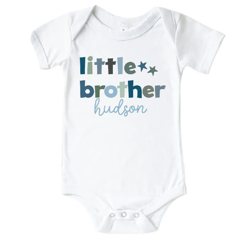 Personalized Little Sibling Graphic Bodysuit | White