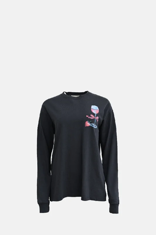 Rose Wine Long Sleeve Tee Charcoal