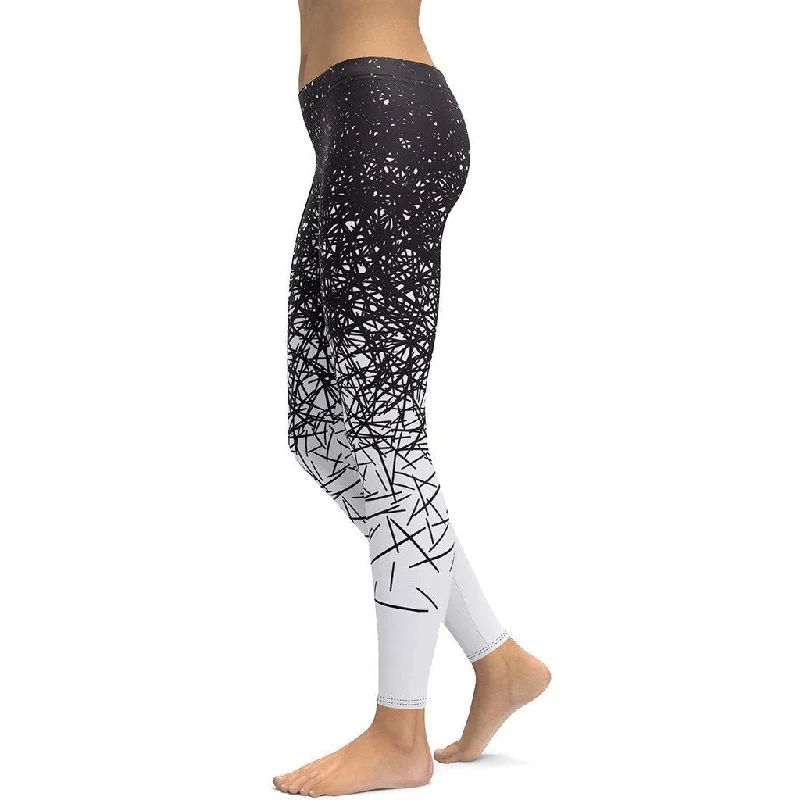 Lazy Home Black & White Ombre Leggings